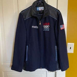 VTG wool and leather bomber jacket 2002 USA Olympic Team